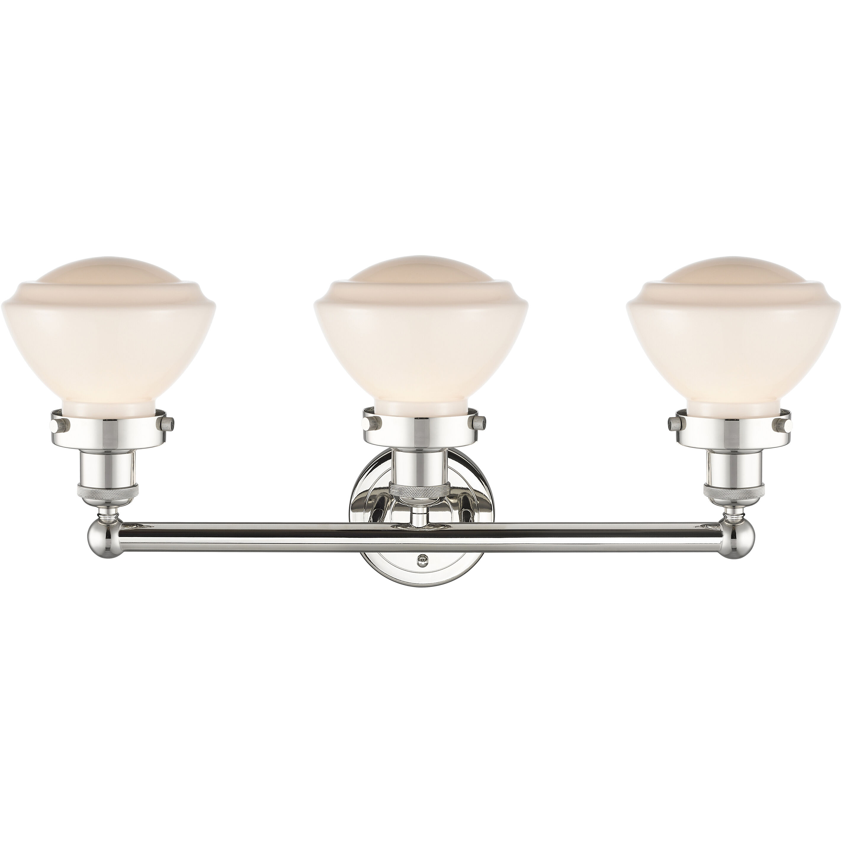 Olean 3 Light 24.5 inch Polished Nickel Bath Vanity Light Wall Light in Matte White