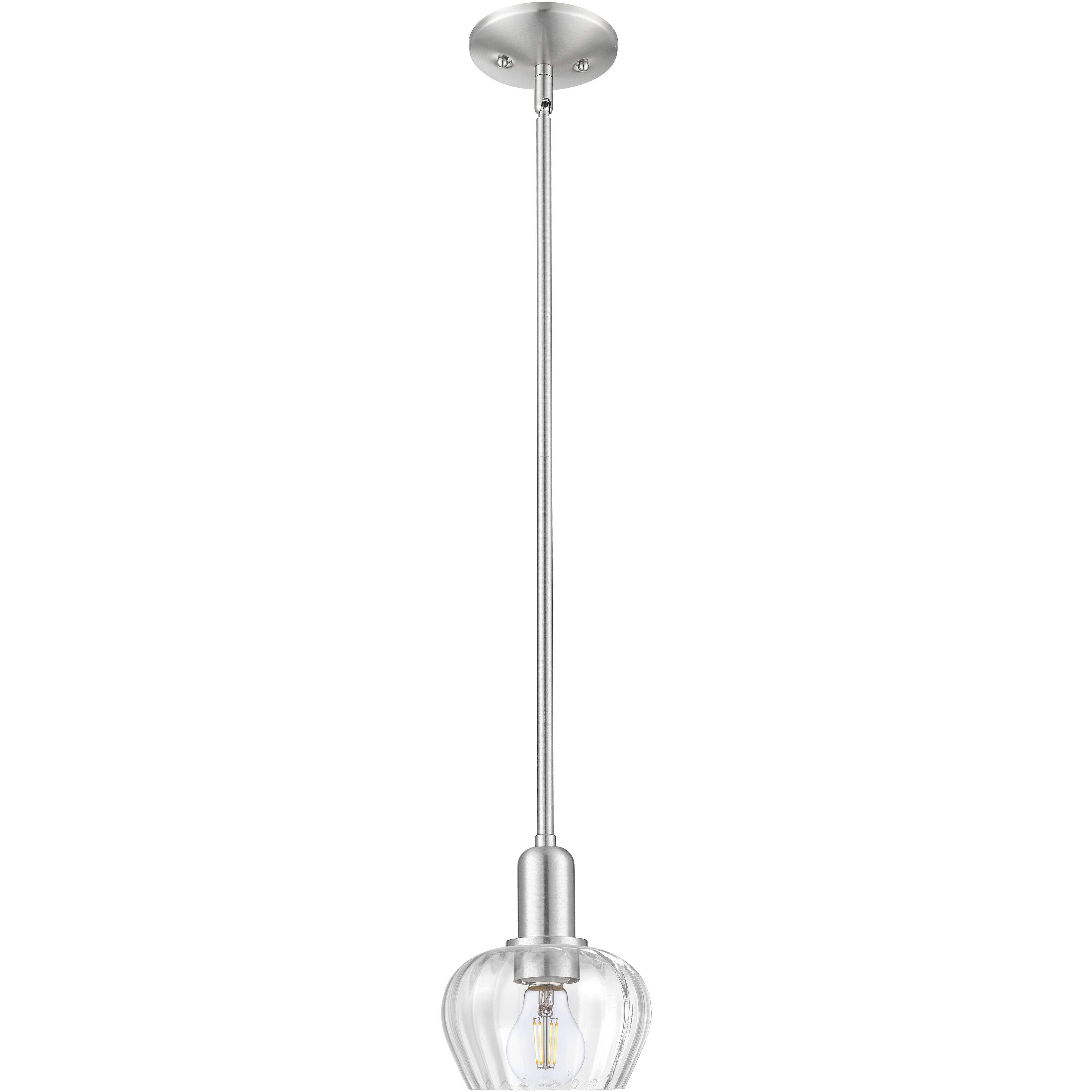 Arcadia Fenton 1 Light 6.5 inch Brushed Satin Nickel Mini Pendant Ceiling Light