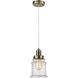 Whitney Canton 1 Light 8 inch Antique Brass Mini Pendant Ceiling Light in White, Whitney