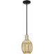 Preston 1 Light 6.25 inch Black Antique Brass Mini Pendant Ceiling Light in Mercury Glass