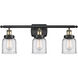 Ballston Small Bell LED 26 inch Black Antique Brass Bath Vanity Light Wall Light in Clear Glass