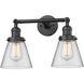 Franklin Restoration Small Cone LED 6 inch Oil Rubbed Bronze Bath Vanity Light Wall Light in Clear Glass, Franklin Restoration