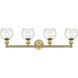 Athens 4 Light 33 inch Brushed Brass Bath Vanity Light Wall Light in Seedy