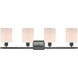 Ballston Cobbleskill 4 Light 36 inch Matte Black Bath Vanity Light Wall Light in Matte White Glass, Ballston