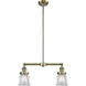 Franklin Restoration Small Canton 2 Light 21 inch Antique Brass Island Light Ceiling Light in Incandescent, Clear Glass, Franklin Restoration