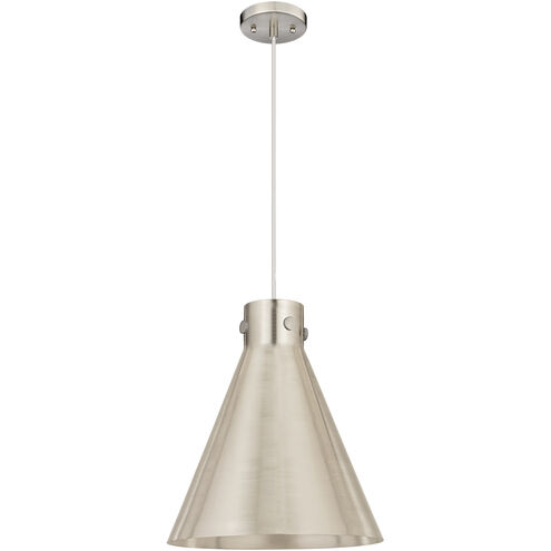 Newton Cone 1 Light 14 inch Satin Nickel Cord Hung Pendant Ceiling Light