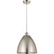 Ballston Plymouth Dome LED 8 inch Antique Brass Mini Pendant Ceiling Light in Matte Blue