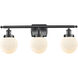 Ballston Beacon LED 26 inch Matte Black Bath Vanity Light Wall Light in Matte White Glass, Ballston