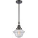 Franklin Restoration Small Oxford LED 7.5 inch Matte Black Mini Pendant Ceiling Light in Seedy Glass