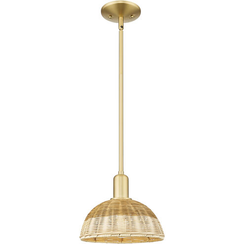 Natural Ballston Dome 1 Light 9 inch Satin Gold Mini Pendant Ceiling Light