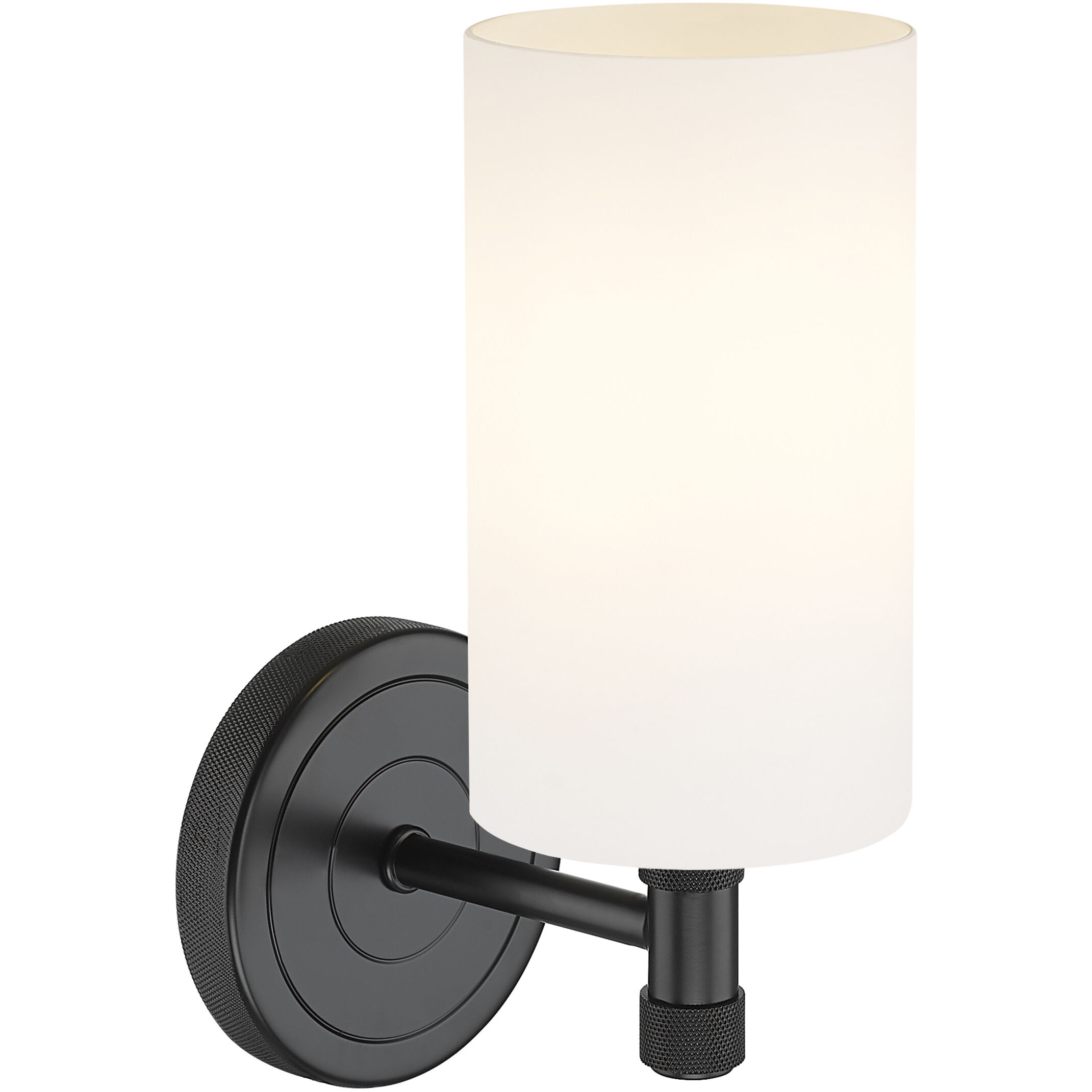 Crown Point Sconce Wall Light in Matte Black, Matte White Glass