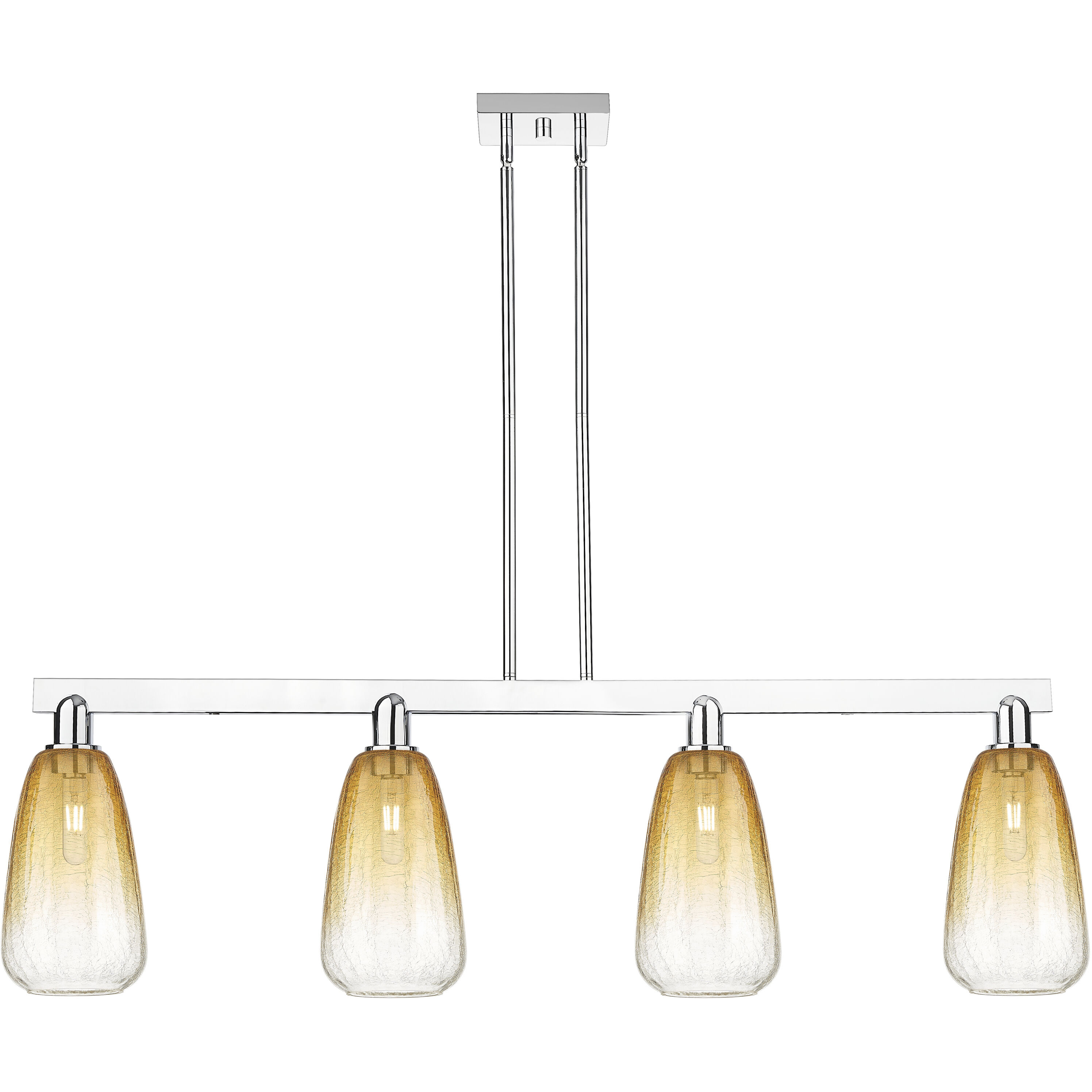 Brookhaven Almond Island Light Ceiling Light in Polished Chrome, Amber Glass