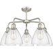 Bristol Glass 5 Light 25.5 inch Satin Nickel and Seedy Chandelier Ceiling Light