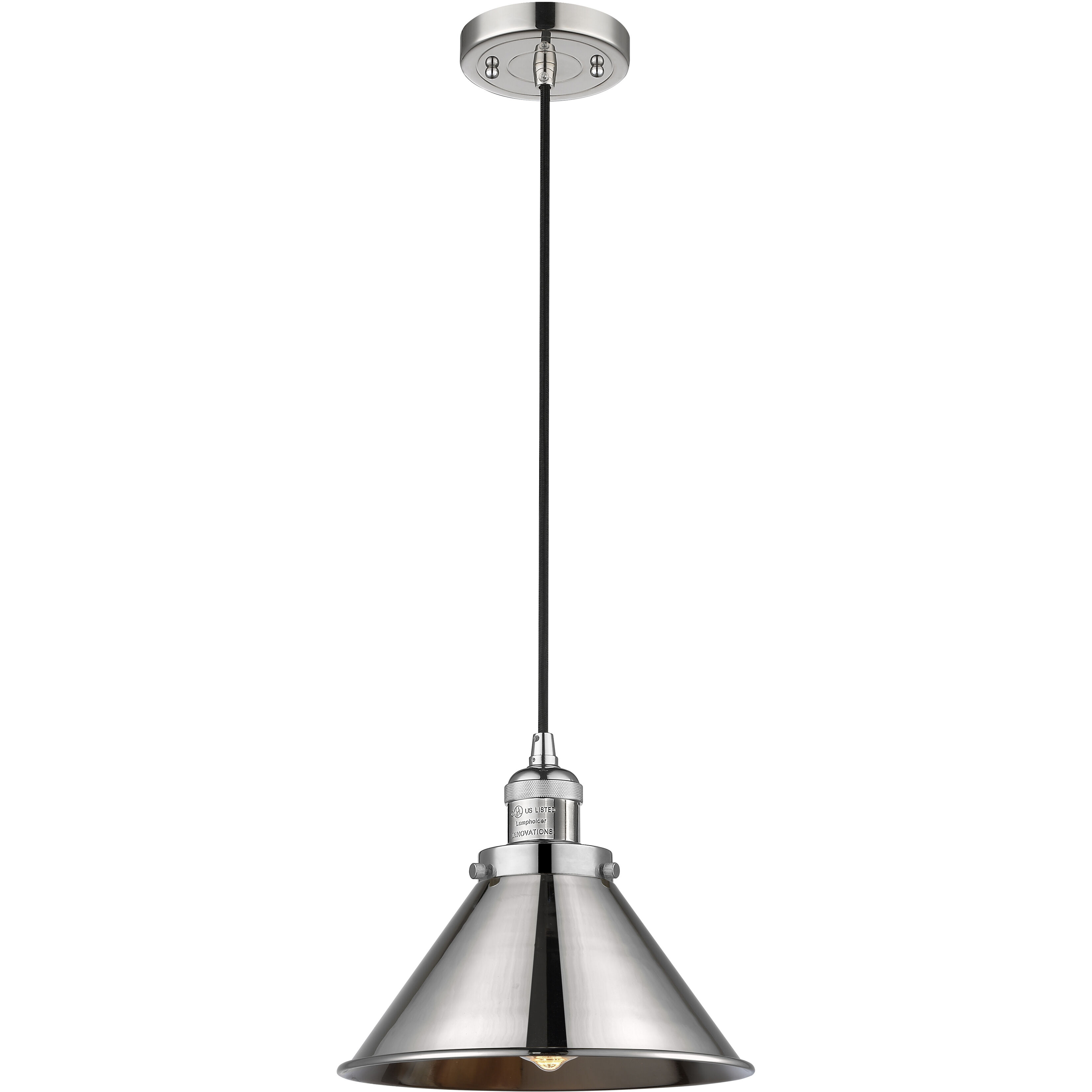 Franklin Restoration Briarcliff LED 10 inch Polished Nickel Mini Pendant Ceiling Light, Franklin Restoration