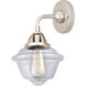 Nouveau 2 Small Oxford LED 7.5 inch Polished Nickel Sconce Wall Light in Clear Glass