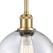 Ballston Athens LED 8 inch Satin Gold Pendant Ceiling Light, Ballston