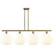 Ballston White Venetian 4 Light 50.25 inch Brushed Brass Stem Hung Island Light Ceiling Light