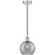 Edison Athens Deco Swirl 1 Light 8 inch Polished Nickel Mini Pendant Ceiling Light