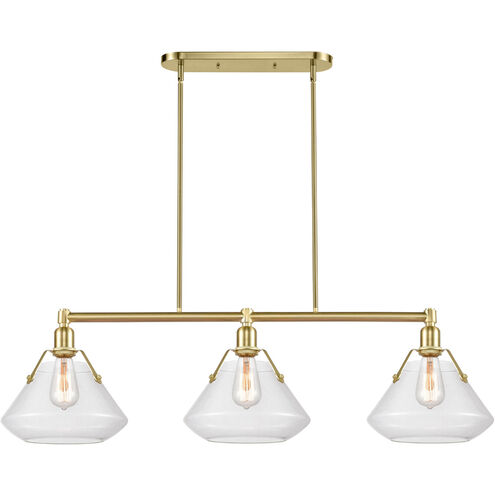 Luna 3 Light 41.75 inch Satin Brass Island Light Ceiling Light