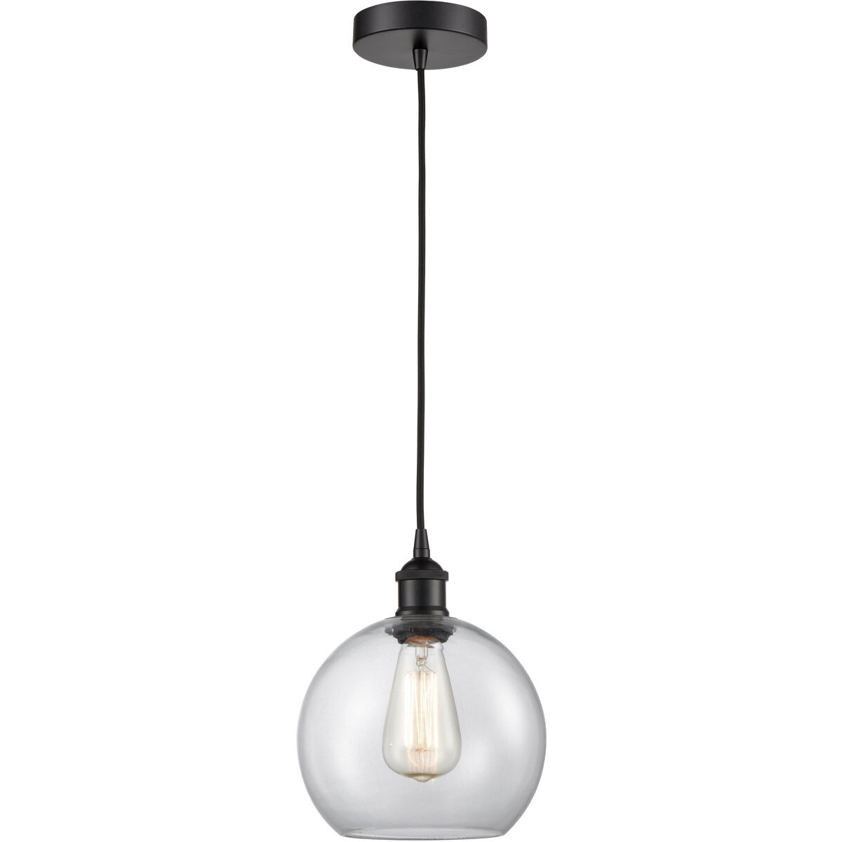 Edison Athens LED 8 inch Matte Black Mini Pendant Ceiling Light