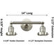 Franklin Restoration Bellmont LED 16.5 inch Antique Copper Bath Vanity Light Wall Light in Clear Glass, Franklin Restoration