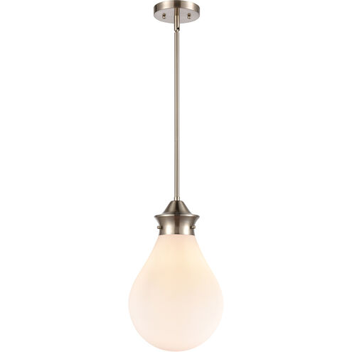 Genesis LED 9.88 inch Satin Nickel Mini Pendant Ceiling Light