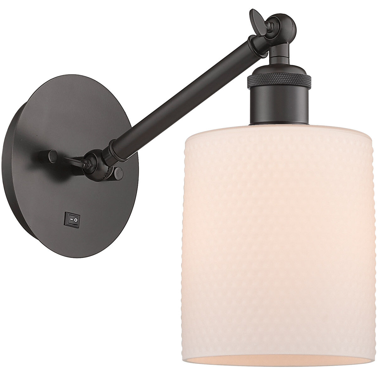 Ballston Cobbleskill LED 5.3 inch Oil Rubbed Bronze Sconce Wall Light in Matte White Glass