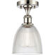 Ballston Castile 1 Light 6 inch Polished Nickel Semi-Flush Mount Ceiling Light in Clear Glass, Ballston