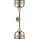 Franklin Restoration Large Bell LED 18 inch Brushed Satin Nickel Bath Vanity Light Wall Light in Silver Plated Mercury Glass, Franklin Restoration