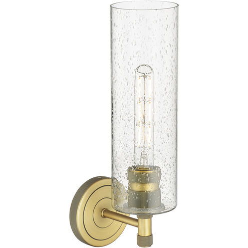 Crown Point 1 Light 3.88 inch Brushed Brass Sconce Wall Light in Seedy Glass