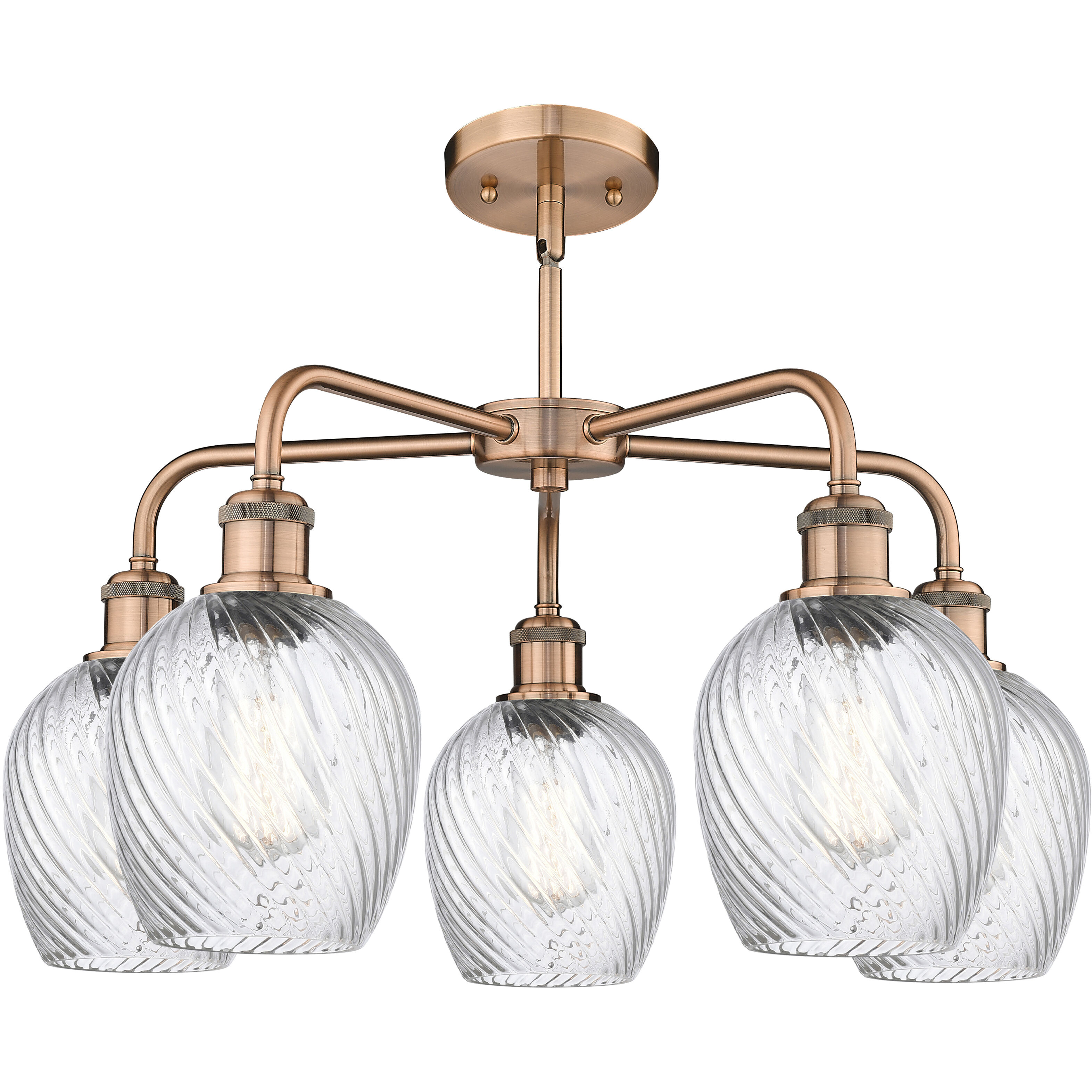 Salina 5 Light 23 inch Antique Copper Chandelier Ceiling Light