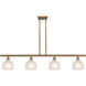 Ballston Dayton 4 Light 48 inch Brushed Brass Island Light Ceiling Light in White Glass, Ballston