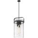 Downtown Urban Pilaster 4 Light 13.38 inch Matte Black Pendant Ceiling Light in Seedy