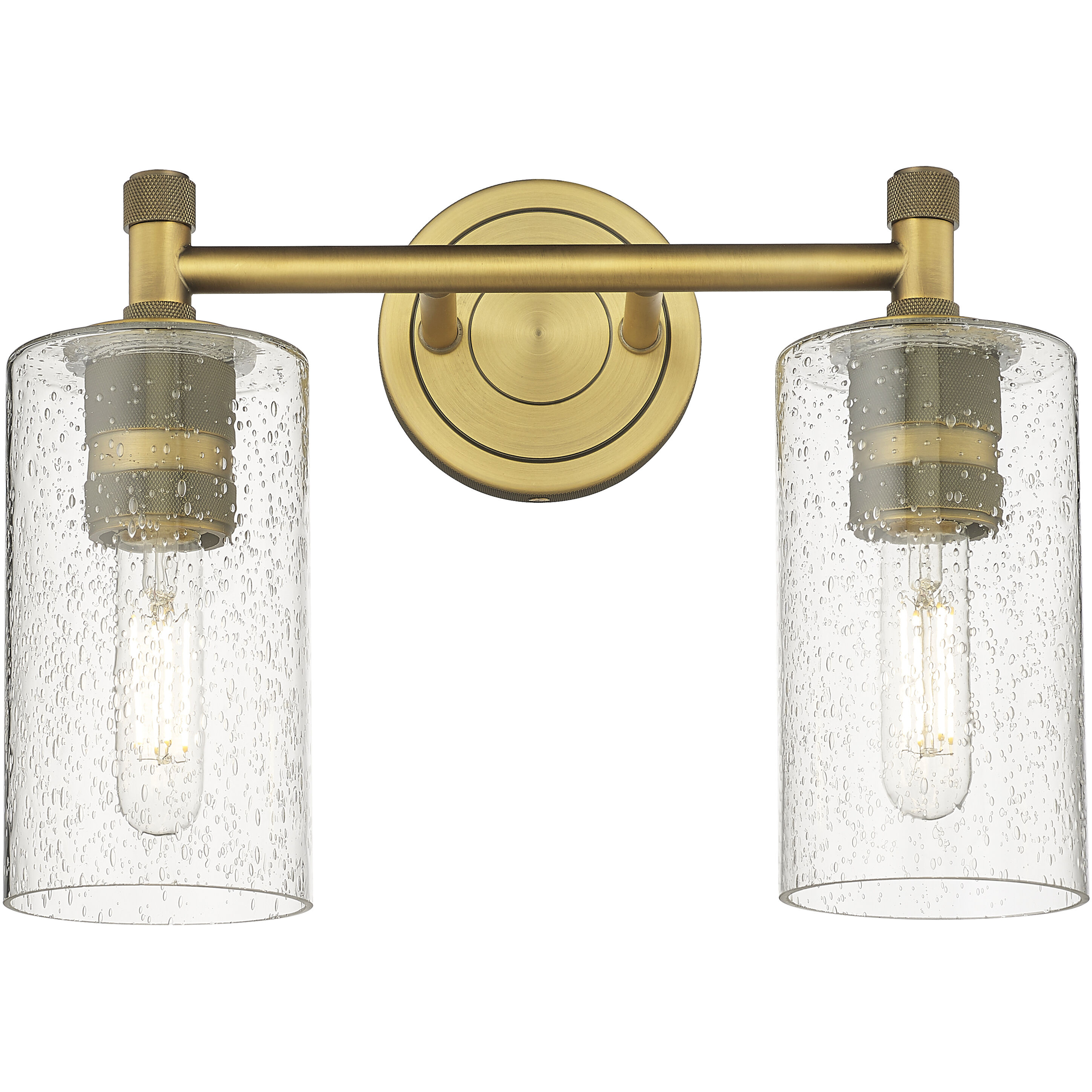 Downtown Urban Crown Point 2 Light 13.88 inch Brushed Brass Bath Vanity Light Wall Light in Seedy