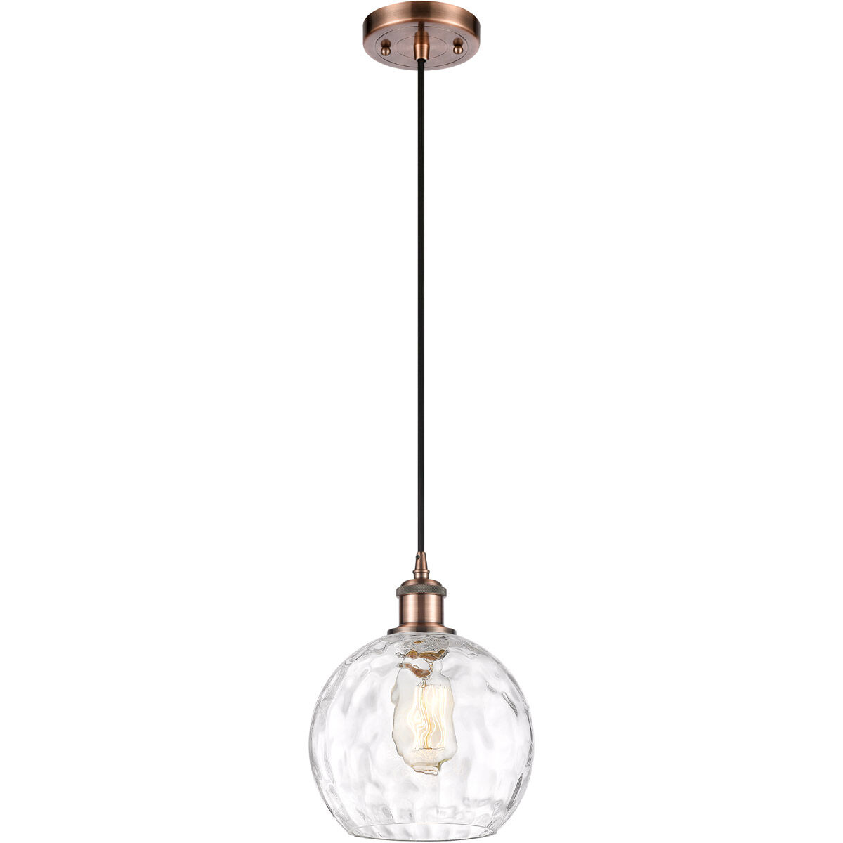 Ballston Athens Water Glass 1 Light 8 inch Antique Copper Mini Pendant Ceiling Light