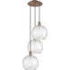 Ballston Athens Water Glass 3 Light 17 inch Antique Copper Multi-Pendant Ceiling Light