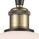 Ballston Athens 1 Light 8 inch Black Antique Brass Semi-Flush Mount Ceiling Light in Matte White Glass, Ballston