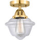 Nouveau 2 Small Oxford 1 Light 8 inch Satin Gold Semi-Flush Mount Ceiling Light in Clear Glass