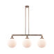 Franklin Restoration X-Large Beacon 3 Light 42 inch Antique Copper Island Light Ceiling Light in Matte White Glass, Franklin Restoration