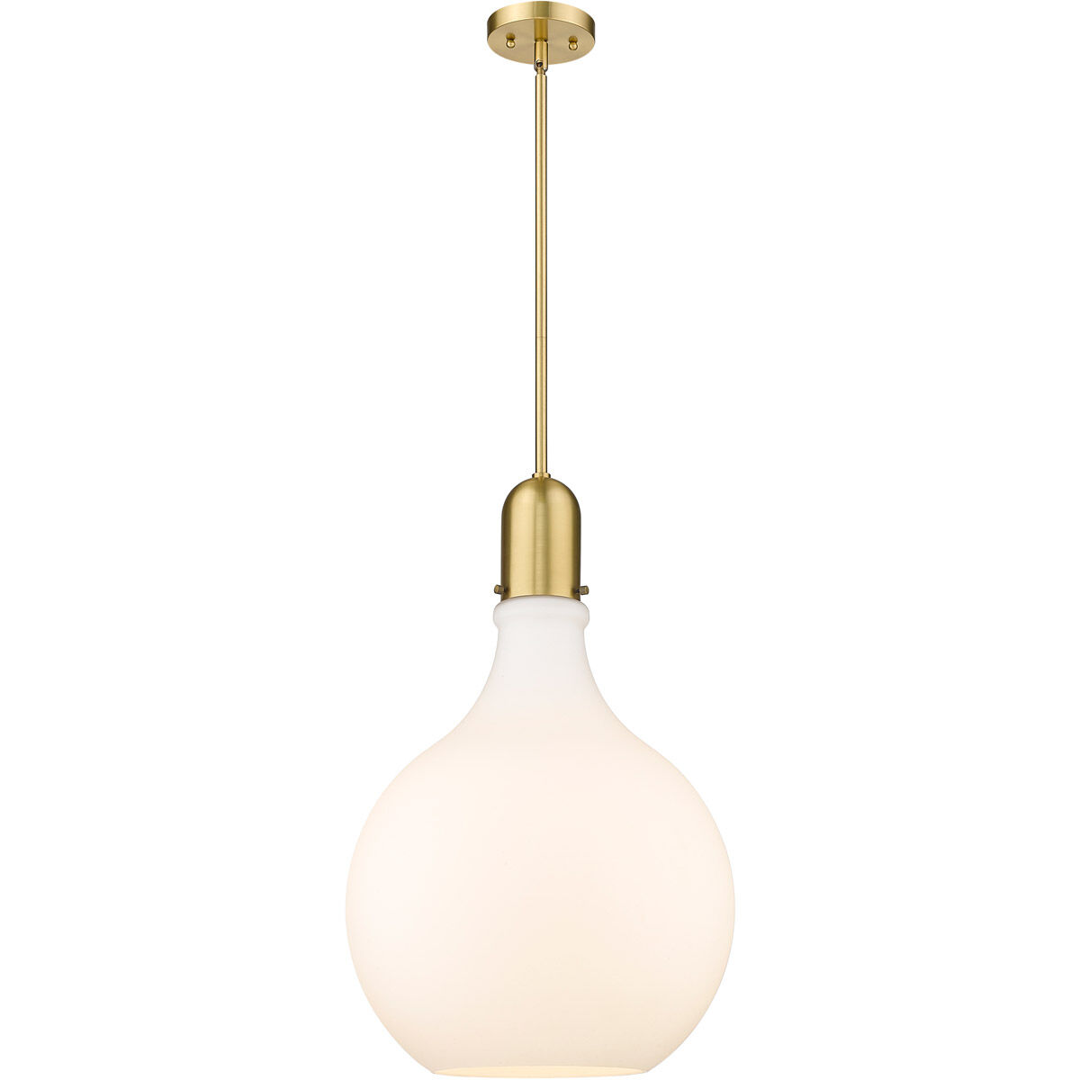 Amherst LED 15.75 inch Satin Gold Pendant Ceiling Light in Matte White Glass