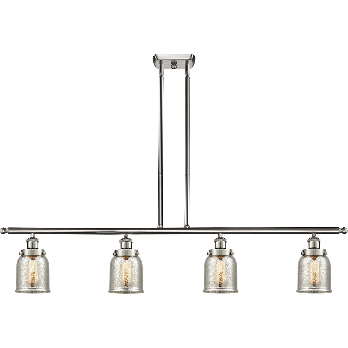 Small Bell 4 Light 48 inch Satin Nickel Island Light Ceiling Light, Ballston