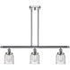 Ballston Small Bell 3 Light 36 inch Polished Chrome Island Light Ceiling Light in Seedy Glass, Ballston