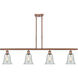 Ballston Hanover LED 48 inch Antique Copper Island Light Ceiling Light in Fishnet Glass, Ballston