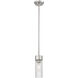 Empire 1 Light 3.13 inch Satin Nickel Pendant Ceiling Light in Clear Glass