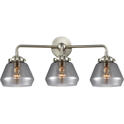 Nouveau Fulton LED 25 inch Brushed Satin Nickel Bath Vanity Light Wall Light in Plated Smoke Glass, Nouveau