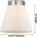 Downtown Urban Cone 1 Light 6.25 inch Polished Nickel Mini Pendant Ceiling Light in Clear