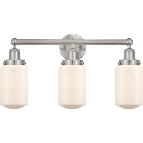 Dover 3 Light 24.5 inch Brushed Satin Nickel Bath Vanity Light Wall Light