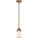 Nouveau 2 Bell 1 Light 5 inch Antique Copper Mini Pendant Ceiling Light in Incandescent, Matte White