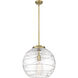 Ballston Athens Deco Swirl LED 15.75 inch Brushed Brass Pendant Ceiling Light in Clear Deco Swirl