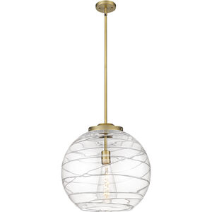 Ballston Athens Deco Swirl LED 15.75 inch Brushed Brass Pendant Ceiling Light in Clear Deco Swirl